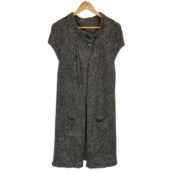 BCBGMAXAZRIA Womens Gray Cap Sleeve Long Duster Cardigan Size Large - Picture 1 of 8